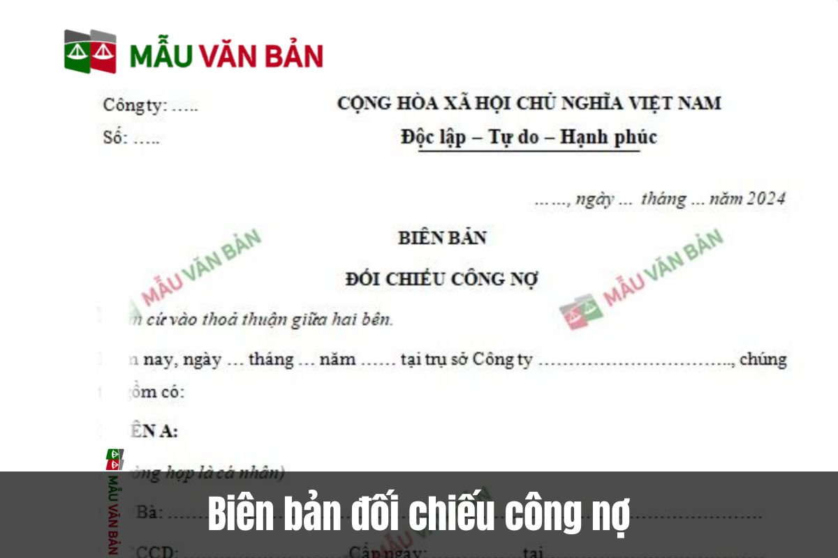 Biên bản đối chiếu công nợ