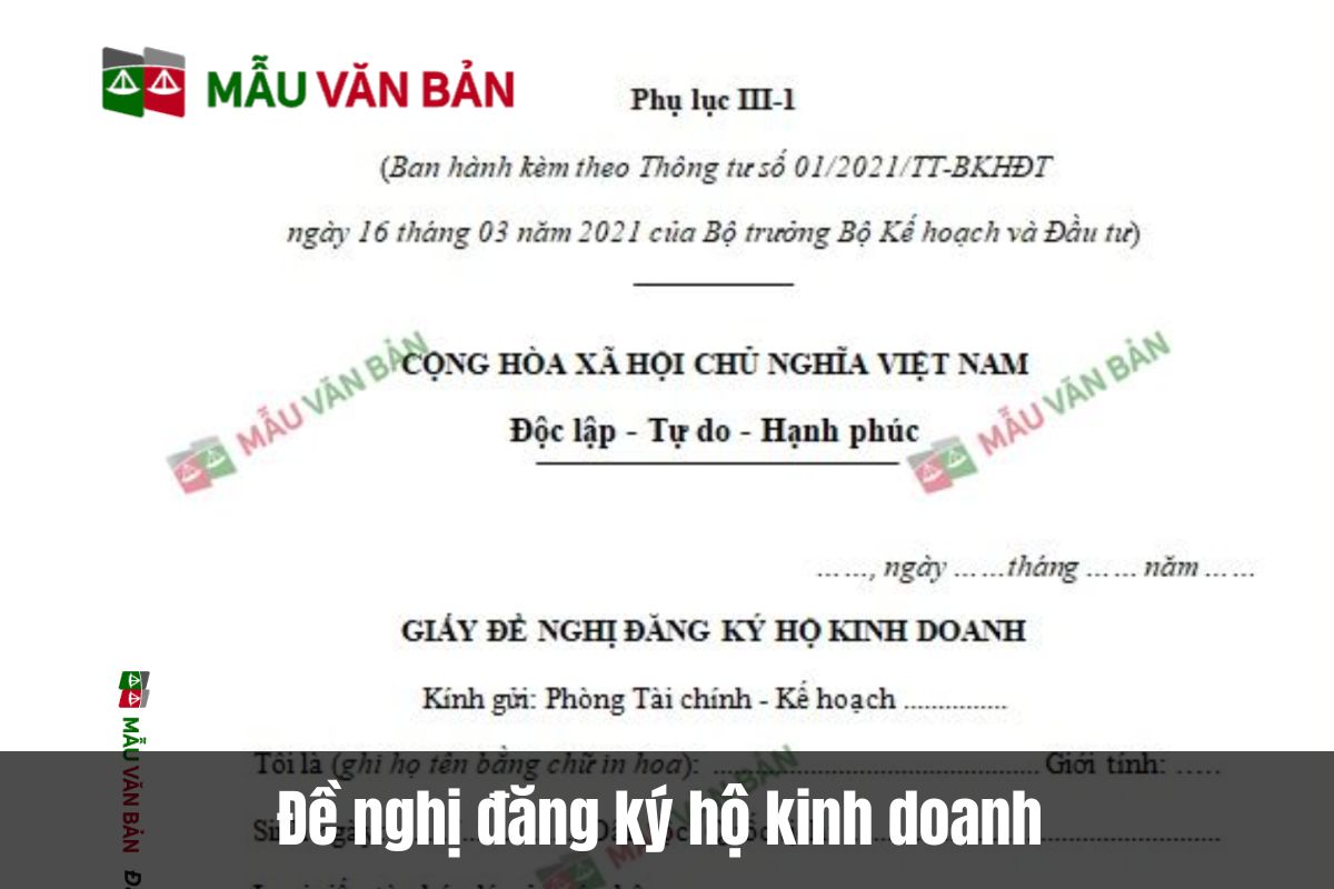 Đề nghị đăng ký hộ kinh doanh