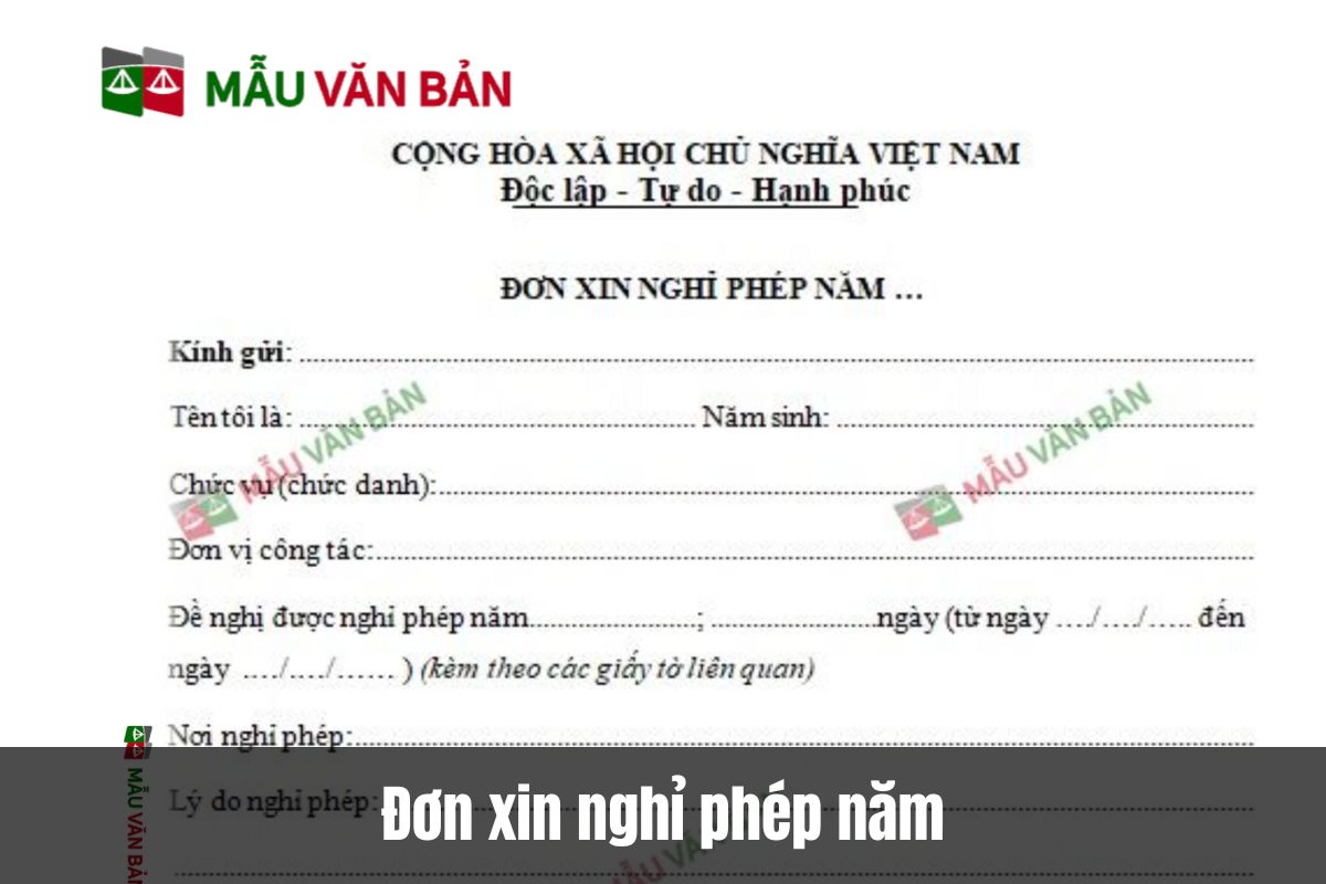 Đơn xin nghỉ phép năm
