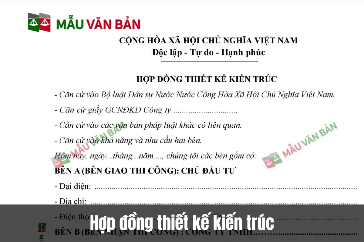 Hợp đồng thiết kế kiến trúc