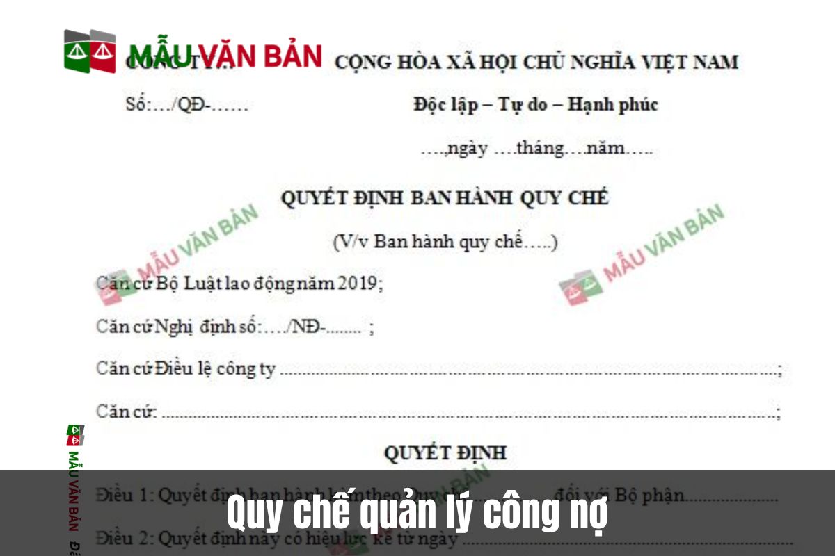 Quy chế quản lý công nợ